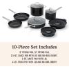 imageCalphalon 10Piece NonStick Kitchen Cookware Set Black Pots ampamp Pans with StayCool Stainless Steel Handles HardAnodized Aluminum for Even HeatingNEW 10Piece Set with No Boil Inserts