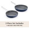 imageCalphalon Premier Ceramic Nonstick 5Piece Cookware Set Mushroom GreyMidnight Blue