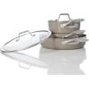 imageCalphalon Premier Ceramic Nonstick 5Piece Cookware Set Mushroom GreyMushroom Grey