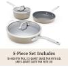 imageCalphalon Premier Ceramic Nonstick 5Piece Cookware Set Mushroom GreyMushroom Grey