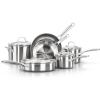 imageCalphalon Classic Stainless Steel Cookware Set 10Piece ImpactBonded Aluminum Base StayCool Handles10Piece