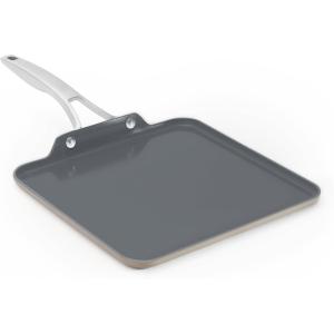 imageCalphalon Premier Ceramic Nonstick 11quot Square Griddle Mushroom GreyMushroom Grey