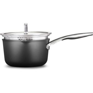 imageCalphalon Premier HardAnodized Nonstick 35Quart Sauce Pan with Lid Black 35 QT