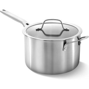imageCalphalon Stainless Steel 6Qt Stock Pot with Lid35Qt Sauce Pot with Lid